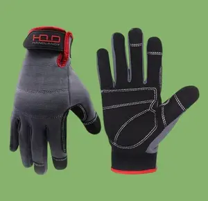 HANDLANDY Work Gloves for Men & Women, Touch Screen Fingertips, Flexible Spandex Back, Knuckles Protection, Padded Palm, Lightweight & Durable, Ideal for Yard Work, Gardening, Home Improvement