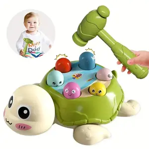 Interactive Turtle Hammer Toy Play, Durable Plastic Structure, Colorful Shape Sorting Game, Educational Learning Tool for Kids, Learning Materials