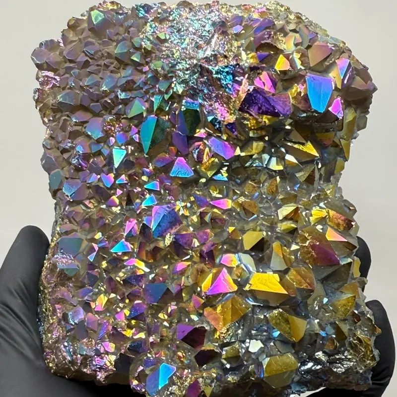Large 5” inch Titanium Aura Amethyst Cluster Specimen