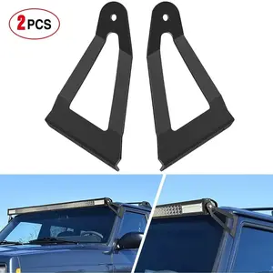 Nilight 52-Inch Curved LED Light Bar Brackets, Heavy Metal Roof Mount for 1984-2001 Jeep Cherokee XJ & 1986-1992 Comanche MJ, Upper Windshield Cab Fit, Rivet Install, Secure Fit (Pair)