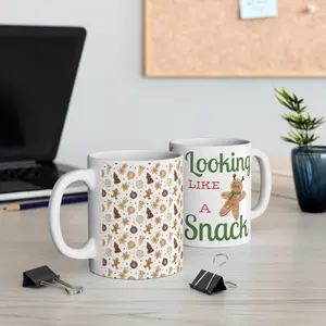 Funny Christmas Mug, Holiday Cookies Gingerbread Man Coffee Cup, Xmas Gift, Festive Drinkware, Tea Mug, Hot Cocoa Cup
