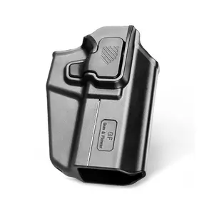 TSG Universal Level II Belt Clip OWB Polymer RH Holster with Paddle Attachment and Adjustable Retention Fits: Full size and Compact 100+ Pistols