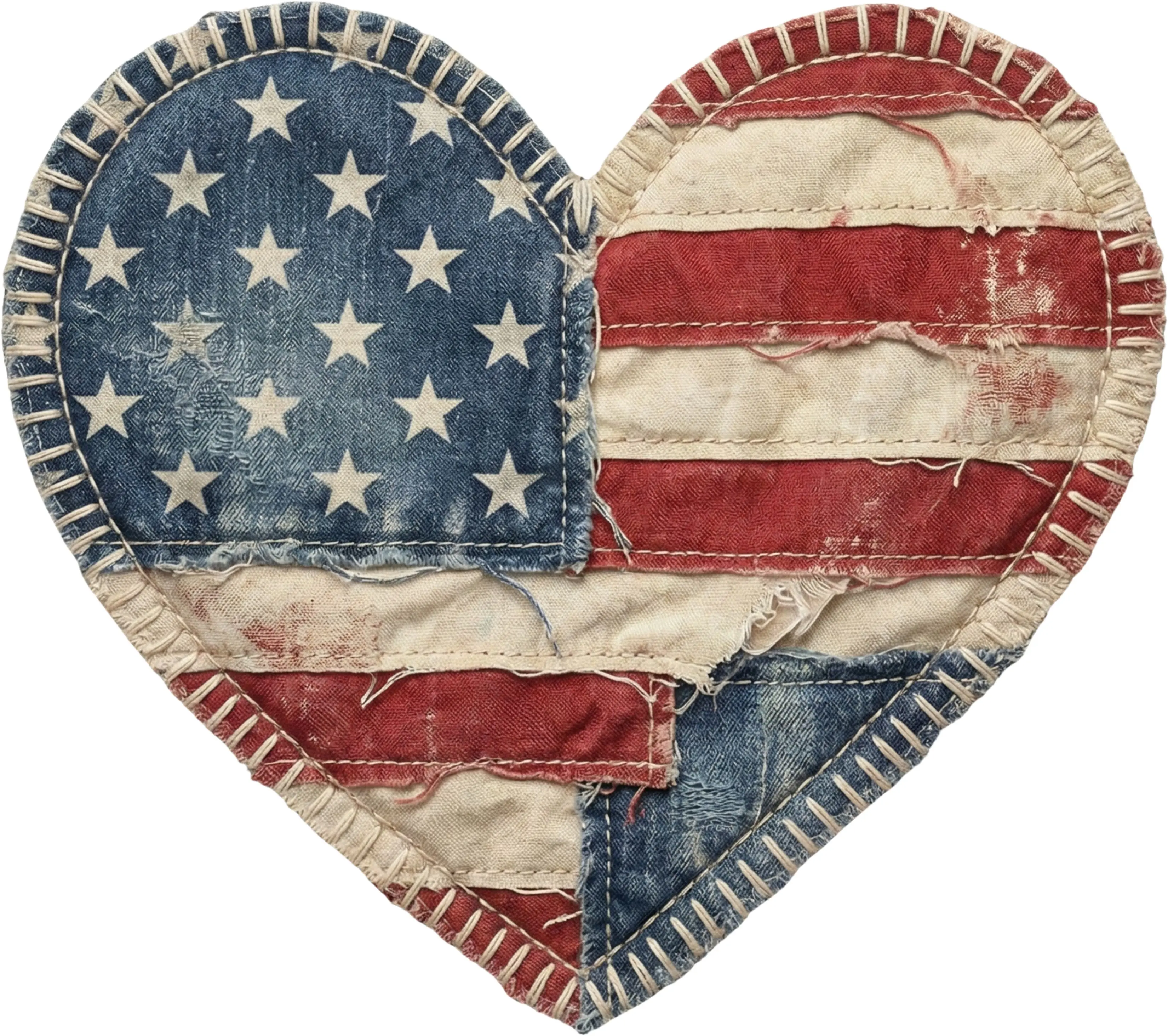 DTF Transfer – Patch Heart Flag Multi Sizes (PA-FL002)