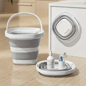 [Portable Folding Bucket] 1pc Portable Folding Bucket - Multifunctional, Large Capacity, Plastic - Outdoor Car Fishing, Household, Washing, Foot Soaking, Storage Bins, Basin Container