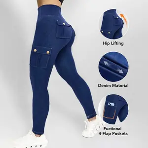 CHICME Women's Tight Graphic Print High Waist Leggings - Tummy Control, Stretch Fabric Activewear with Flap Side Pockets, Built-In Pocket Workout Bottoms, Side Pocket Leggings, Tight Leggings