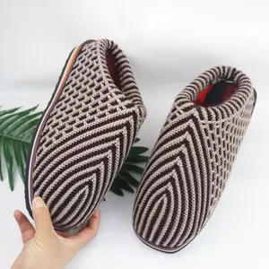 Hand-knitted Finished Shoes Winter Warm Anti-slip Thickened Unisex Wool Slippers for Cozy Indoor Wear Women