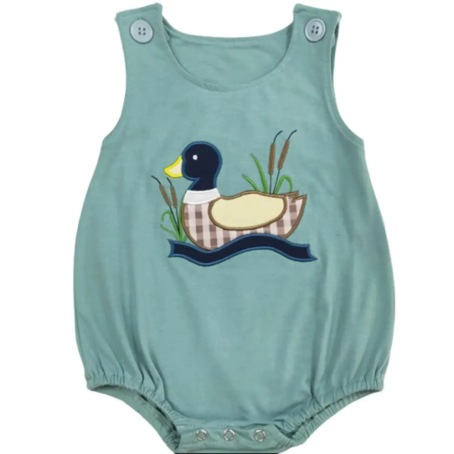 Cute Green Embroidery Duck Printed OnePieces, Bodysuit, Baby Design Unisex Bodysuits & One-Pieces