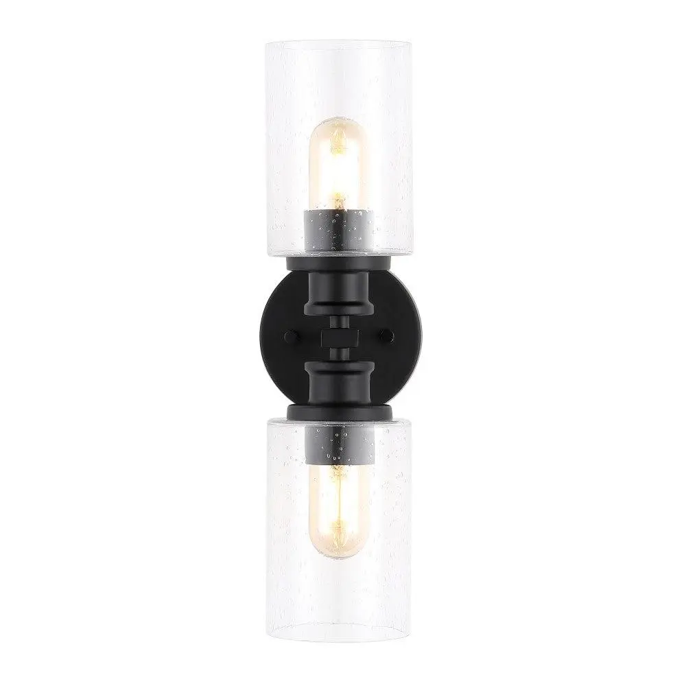 JONATHAN Y Jules Edison 16.5" Cylinder Iron/Seeded Glass Farmhouse Contemporary LED Wall Sconce