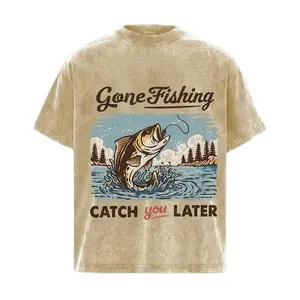 Bass Fishing Washed T-shirt, Catch Ya Later Washed T-shirt, Funny Gone Fishing Washed T-shirt, Fisherman Vintage T-Shirt, Lake Life Outdoors Washed T-shirt