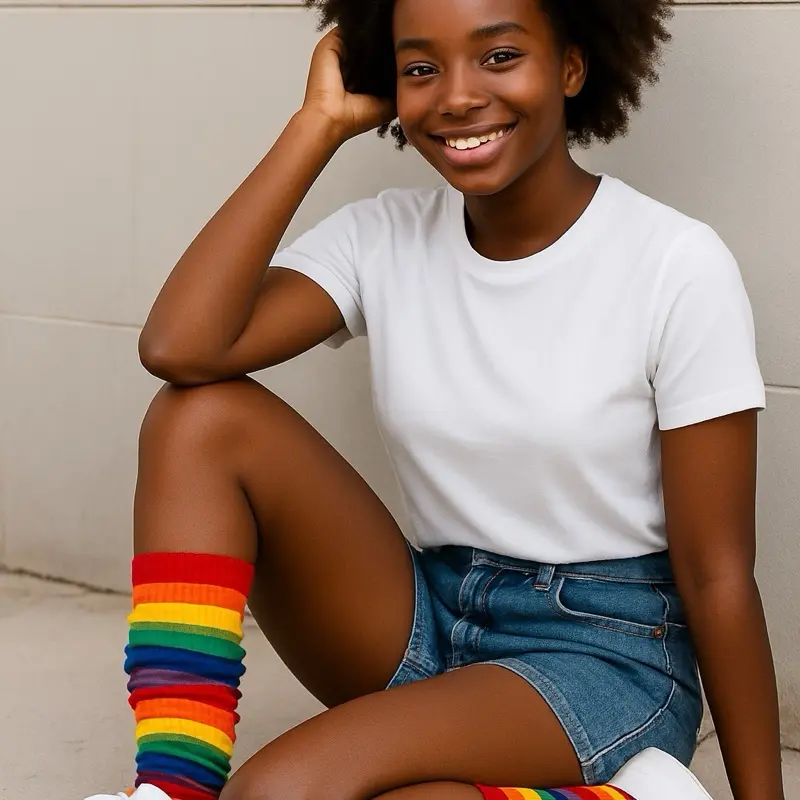 Slouch Socks for Fashion Needs - Colorful Rainbow Design to Meet Your Styling Needs Womenswear Style