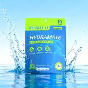 LUCKTELL Electrolyte Drink Mix Hydration Powder Packets - Dietary Supplement, Lemonade, Mg, Healthcare Fitness, 10 Sticks, Vitamin Vitamin