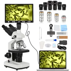 TrinocularMicroscope40X-5000X MagnificationLaboratory GradewithDualMechanicalStage and HDUSBCamera MicroscopeforAdults