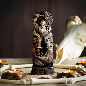 1pc Nordic Gods Statue Ornaments, Resin Handicrafts, Mythological Legend Statue Ornaments, Home Study Decorations, Suitable for Living Rooms, Bedrooms, Offices, Etc., Festival Gifts, Housewarming Gifts Odin