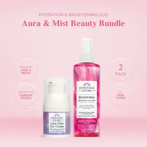 Heritage Store Hydrate & Illuminate Bundle - Aura Glow Eye Cream + Rosewater & Glycerin Mist