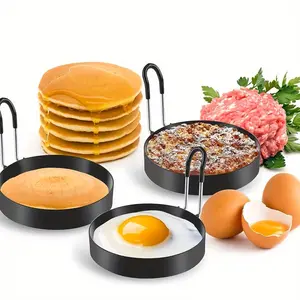 Breakfast Perfection Rings | Non-Stick with Heat Safe Handles Multi-Use Non-Stick Rings for Eggs, Pancakes & Burgers