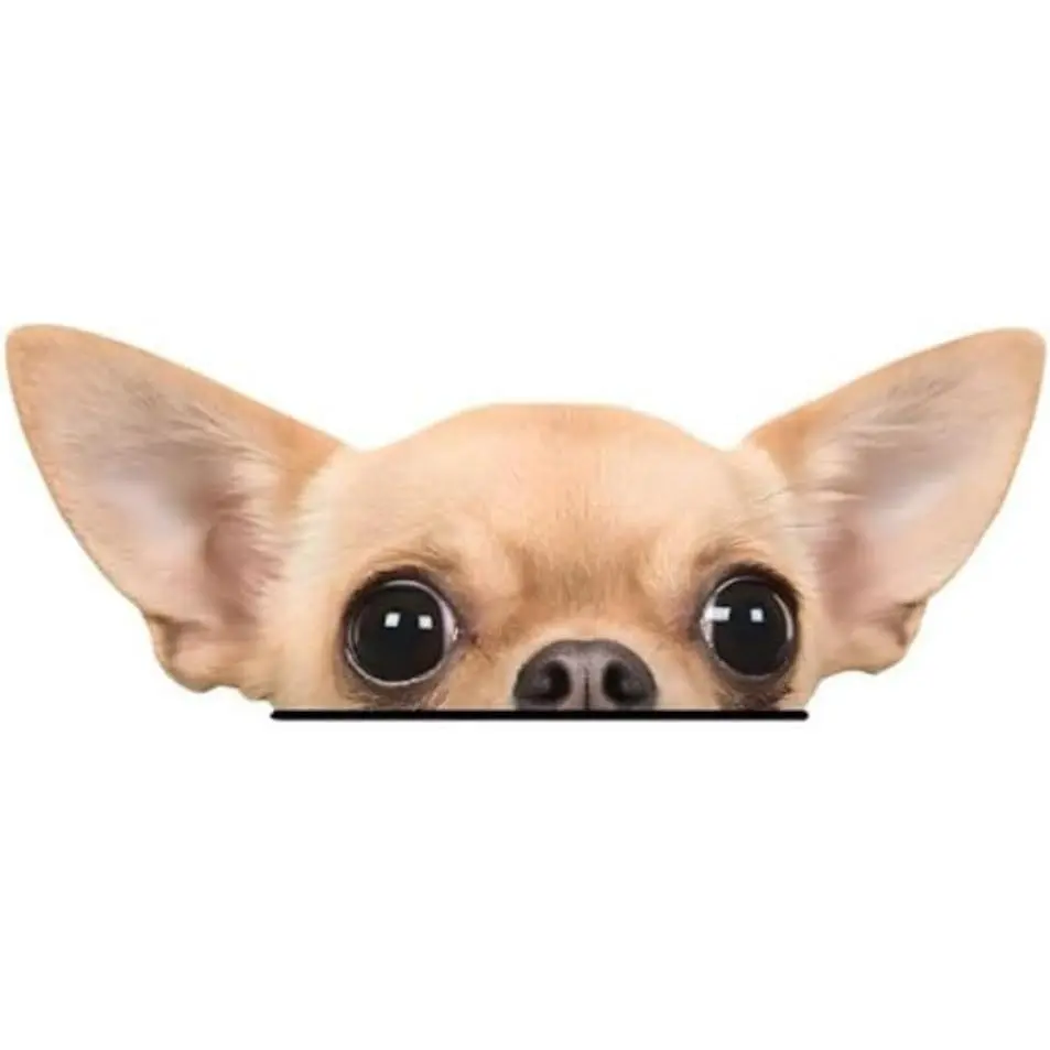 PCS Peeking Chihuahua Head Dog Sticker ."x."", Waterproof Vinyl Car Decal for Bumper, Notebook, Guitar, A Gift for Pet Lovers|#TM (B)