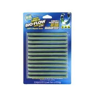 212 MAIN Ecoclean Solutions 258347 Bio Flow Enzyme Action Slow-Dissolve Enzyme Cleaner Household Drain Strips - 12-Count Drain Cleaner & Deodorizer