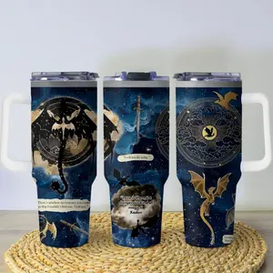 Fourth Wing Tumbler, Basgiath War College Mug, Dragon Fantasy Stainless Coffee Cup, 40oz  Insulated Bookish Tumbler Gift for Reader
