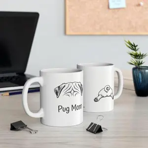 Pug Mom Mug - Cute Ceramic Coffee Mug