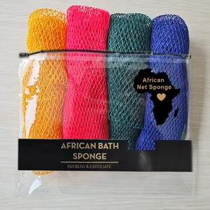 African Exfoliating Net Sponge Bundle, for SENSITIVE SKIN, Bath sponge