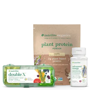 Nutrilite Everyday Nutrition Solution Vanilla, Chocolate, Unflavored Bundle – Double X, Plant Protein Powder & Advanced Omega for Daily Wellness Support, Multivitamin, Plant-Based Protein, Omega Fatty Acids, Complete Nutrition System - Healthcare