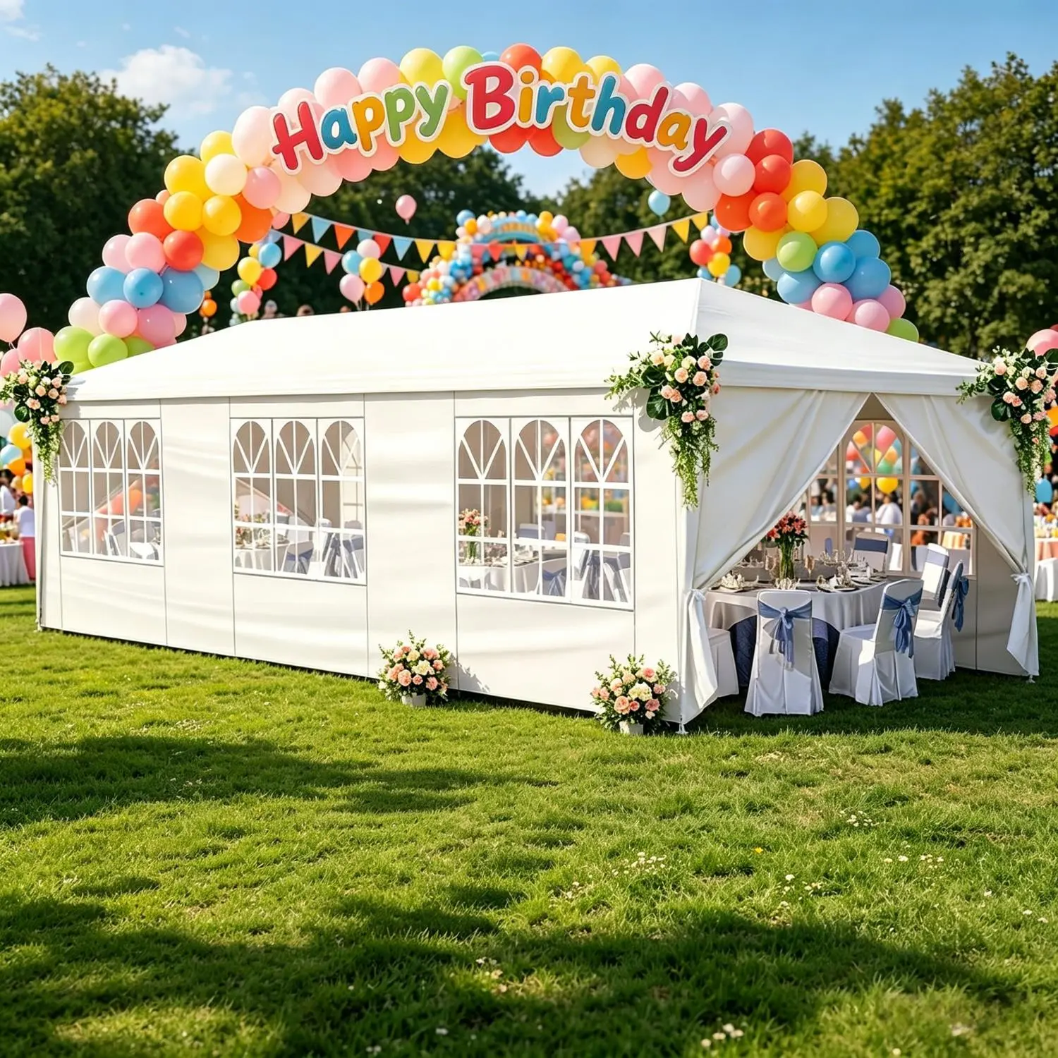 Outdoor Canopy 10 x 20/30ft, Party Tents w/Removable Sidewalls, Gazebo Shelter for Parties, Outside Waterproof Wedding Canopies, Deals for You Days