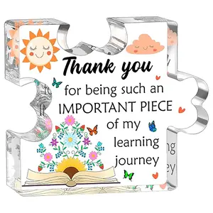 Teacher Must Haves 2026 Teacher Christmas Gifts Appreciation Gifts Acrylic Desk Decor Teachers Gift For Women Men Educators Gift Teachers' Day Graduation Thank You Classroom Office Desk Decor - Acrylic Puzzle Plaque