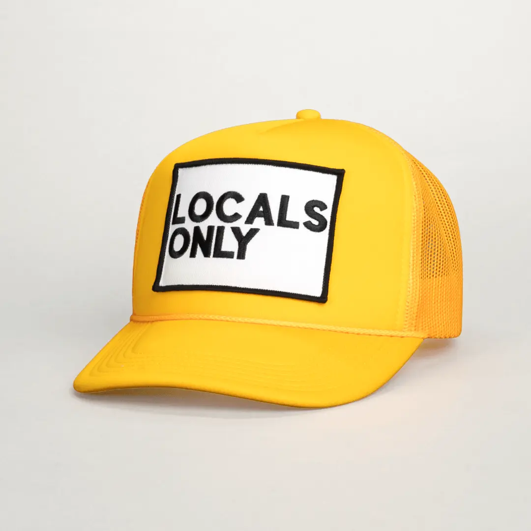 LOCALS ONLY, Yellow, High Quality Trucker Hats ***MADE FOR LOCALS BY LOCALS***