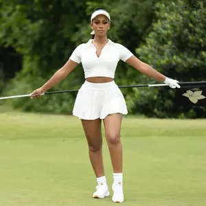 Mini Tennis Skirt White Set for women - a soft Milky Fabric- Perfect for Active Days or everyday two-piece set