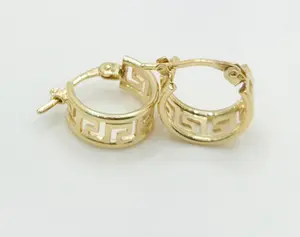 10KT GREEK SILHOUETTE HOOP EARRINGS Size 1 Weight 1.5GR
