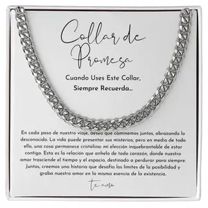 Collar de Promesa Para Él, Collar de promesa para hombre, cadena de promesa para novio, ideas de regalo para novio, cadenas de promesa para hombre, collar para él, regalos para esposo, regalos significativos para novio con tarjeta de mensaje