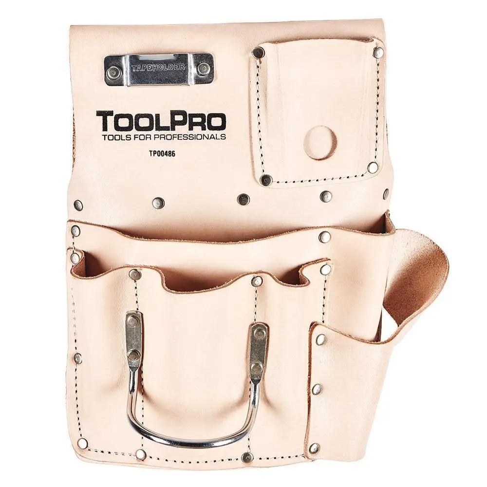 TOOLPRO Left-Hand Top Grain Drywall Hanging Organizer - Belt-Mounted Tool Belt Organizer with 8 Tool Pockets, Belt-Mounted Tool Bags