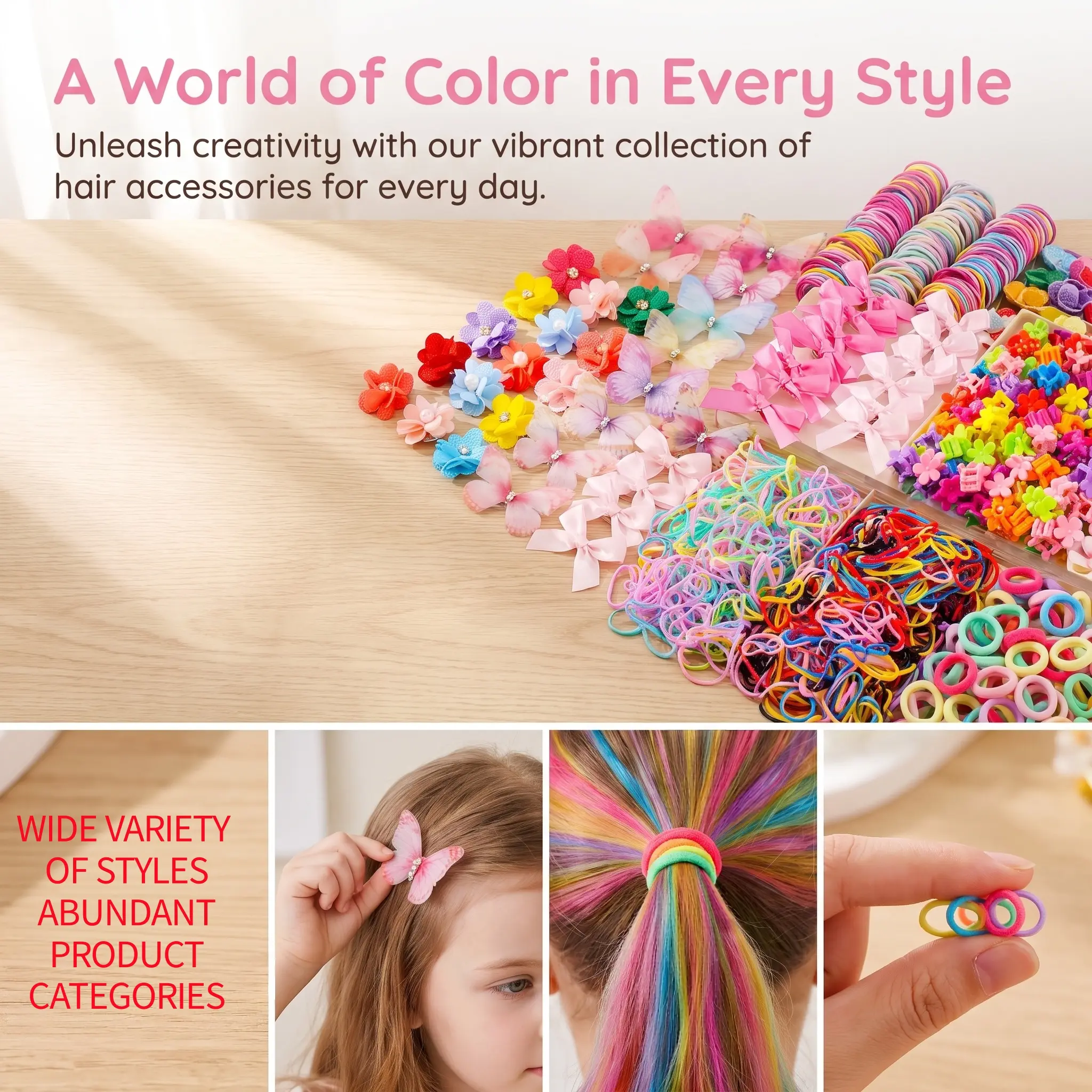 748pcs Dopamine Hair Accessory Set,Including Rhinestone, Imitation Pearl and Flower Hair Clips, Butterfly Hair Clips, Mini Flower Clips, Bowknot Hair Clips, and Various Minimalist Hair Hoops. Suitable for All Seasons, Excellent Gift Choice. Rubber