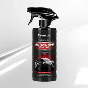 2025 Advanced Ceramic Coating Spray for Cars- 3 in 1 Waterless Car Wash and Detailing for Maximum Shine - High Gloss Top Coat, Protective Auto Wax (500ml / 17oz) , Plastic Parts Refurbish & Waterless Car Wash, Fast-Acting 17 Oz Spray Bottle