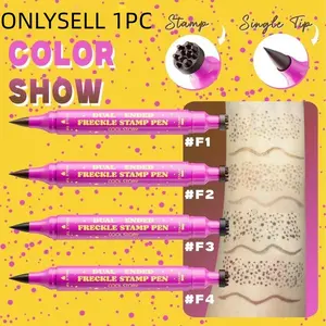 Waterproof Freckles Pen, 2-in-1 Faux Freckle Stamp & Fine Tip Liner, Realistic Long-Lasting Freckles, Perfect for Daily & Cosplay, Ideal Gift for Mother's Day Valentine's Day, Makeup, Cosmetic