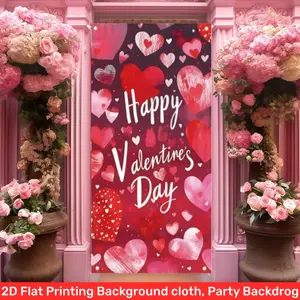 Valentine's Day heart-shaped arch banner, made of polyester fabric, featuring a romantic heart pattern. Suitable for weddings, Valentine's Day, anniversaries, photo booth backdrops, indoor/outdoor decorations, holiday party supplies, home décor