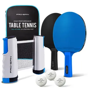 All-In-One Ping Pong Set, Ultra Comfort Paddles
