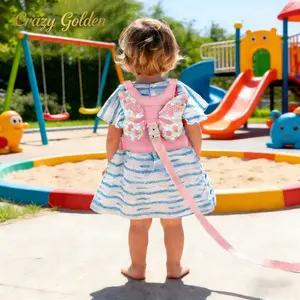 Pink & Purple Butterfly Harness — Anti-Lost Safety Leash, Safety Harness, and Backpack Strap-Sports Protective Gear