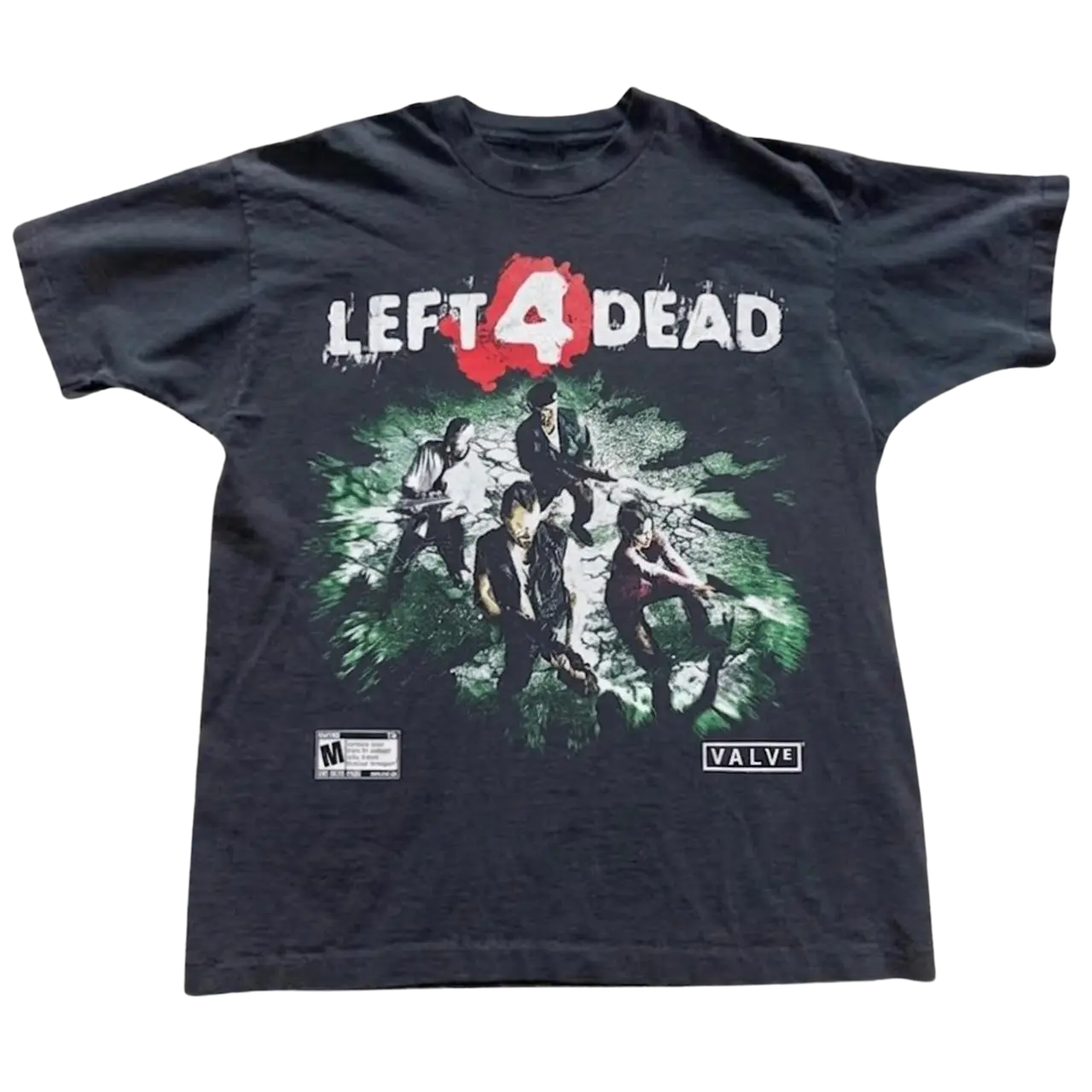 Left 4 Dead T-Shirt, Retro Zombie Survival Game Graphic Tee, Valve Horror Shooter Shirt, Vintage Gamer Tee, Unisex Black Cotton Shirt