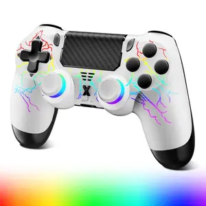 Light-up  Controller for PS-4,2026  RGB Controllers with Hall Effect Joystick/1000mAh /Type-C/Vibration/6-Axis Gyro/Headphone Jack/ Pad, for PS-4/Slim/Pro Console/PC