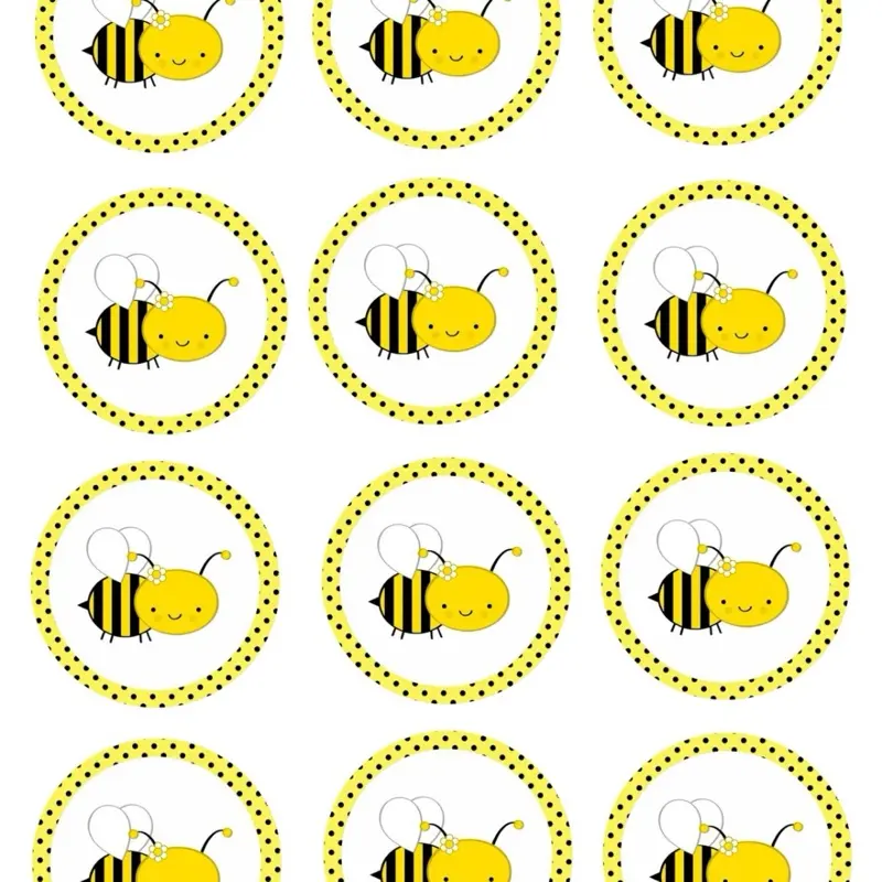 Bumblebee Cupcake Toppers EDIBLE toppers Mommy to Bee cupcake toppers for cookie decorating with Adorable Bee Designs