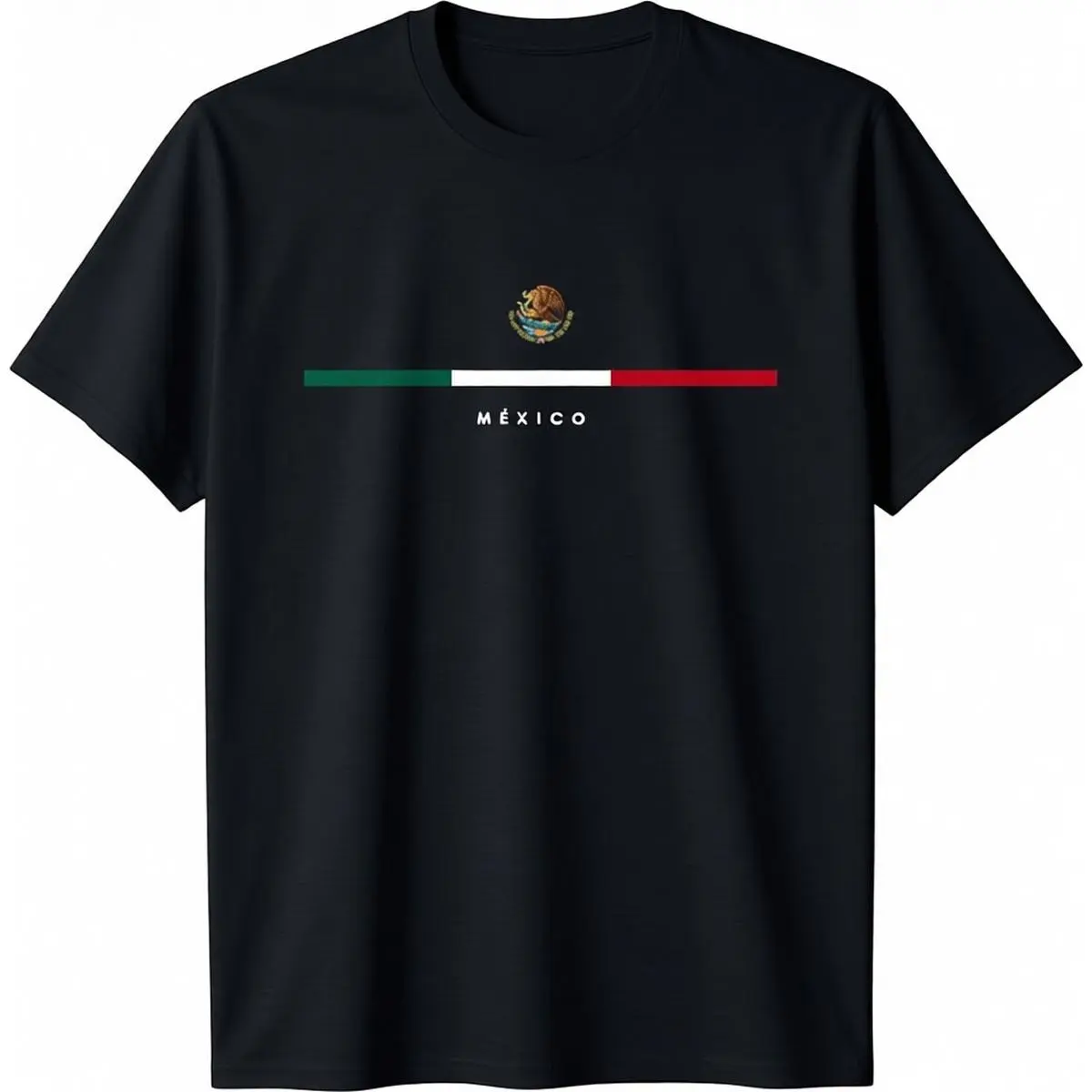 Men's 100% Pure Cotton Short-Sleeve Round Neck Graphic Streetwear Tshirt - Vintage Mexican Flag Fashion Top, Casual Men's Wear for Mexican Independence Day, All-Season Style (Check Size Guide)