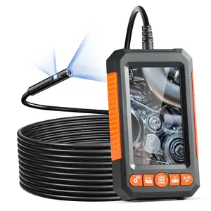 Dual Lens Industrial Borescope with IP67 Lens, 4.3-Inch 1080P Endoscope Camera, 8+1 Lights, 16.4FT Waterproof Snake Cable, 4X Zoom, 32GB Card, Real-Time View for Auto Engine, Plumbing Check