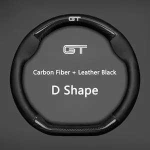 Carbon Fiber Leather Car Steering Wheel Cover Breathable Anti Slip Cover For Ford Mustang Shelby GT GT500 GT350 Car Styling Accessories