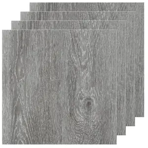 40 Sheet Vinyl Flooring 12 x 12 Peel and Stick Tile Waterproof Clearance Vinyl Tiles Grey Wood Self Tiles Sticky Laminate Flooring for Basement RV