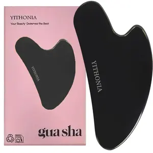 Stainless Steel Facial Gua Sha Tool, Face Slimming & Lifting, Chin Line Shaper, Double Chin Reducer, Body Massage-Black Facial Care Tools