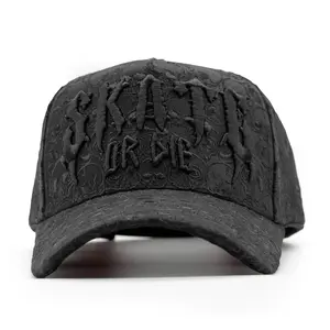 Barbas Hats x Rich The Kid “Skate Or Die” Premium Streetwear Snapback – Black Adjustable Unisex Hat for Men & Women Featuring Bold Embroidery and a Dark Urban Design Inspired by Modern Street Fashion