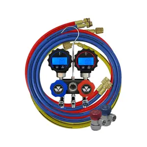 212 MAIN Mastercool Series Digital 134A Manifold Gauge Set with Digital Display and Manual Couplers, Black
