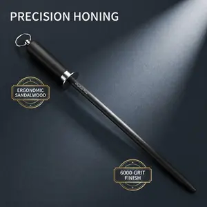 ELEPHAS PLUS 6000 Grit Fine Black Steel Knife Sharpening Stick — Household Tool for Precision Grinding, Polishing, and Blade Repair