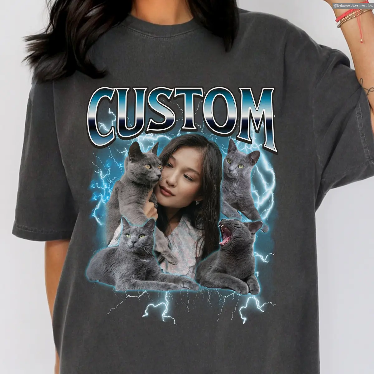 Custom Dog Shirt, Retro Collage TShirt, Customized Pet Shirt, Custom Vintage Unisex TShirts, Personalized Cat Tee , Special Gift Shirt